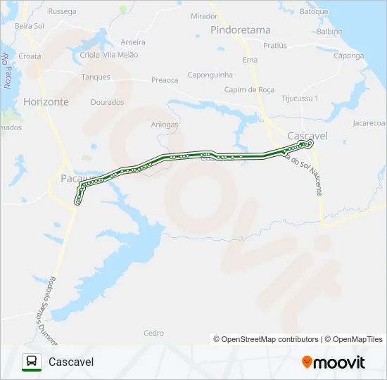33301 PACAJUS / CASCAVEL Bus Line Map