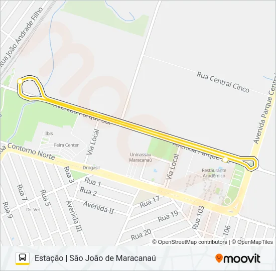 012 SÃO JOÃO DE MARACANAÚ Bus Line Map