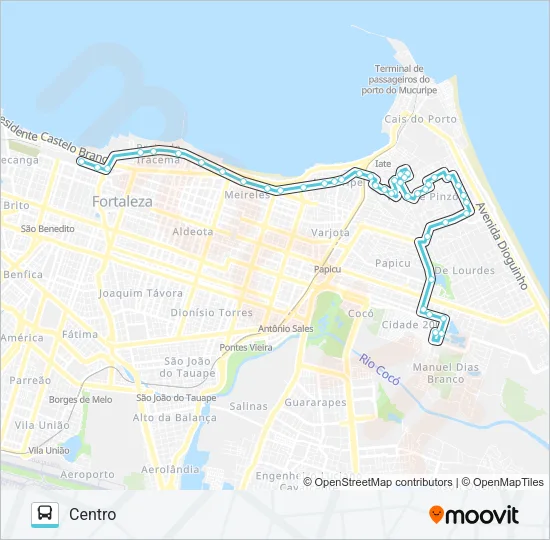 905 CIDADE 2000 / VICENTE PINZÓN / CENTRO Bus Line Map