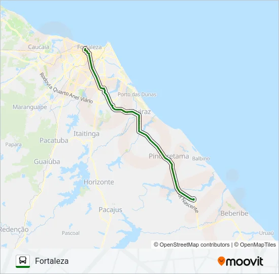 33401 CORUJÃO / FORTALEZA / EUSÉBIO / AQUIRAZ / CASCAVEL Bus Line Map