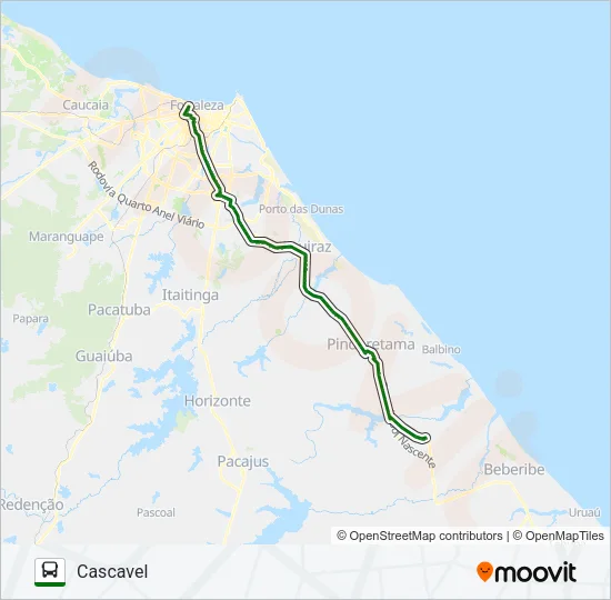 33401 CORUJÃO / FORTALEZA / EUSÉBIO / AQUIRAZ / CASCAVEL Bus Line Map