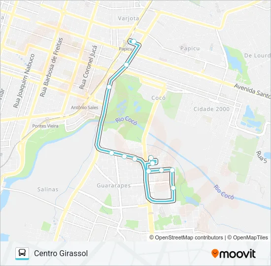 1330 PAPICU / CENTRO GIRASSOL Bus Line Map