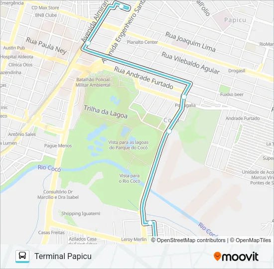 1330 PAPICU / CENTRO GIRASSOL Bus Line Map