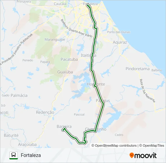 33108 FORTALEZA / BARREIRA / LAGOA DO BARRO Bus Line Map
