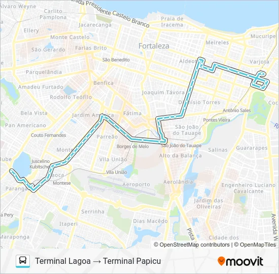 036 CORUJÃO / CONJUNTO CEARÁ / MONTESE / PAPICU Bus Line Map