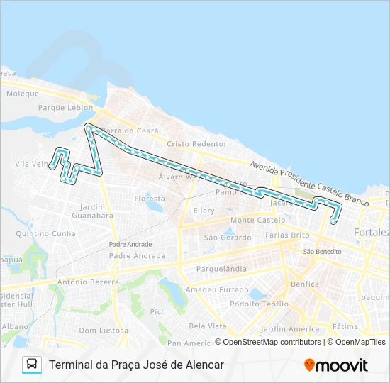 114 CONJUNTO NOVA ASSUNÇÃO / FRANCISCO SÁ / CENTRO Bus Line Map
