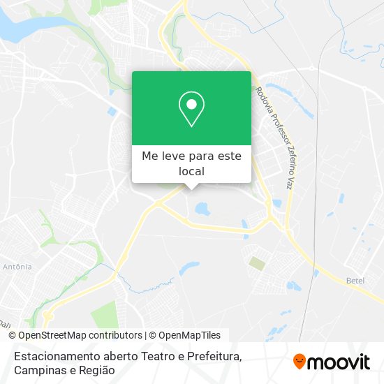 Estacionamento aberto Teatro e Prefeitura mapa