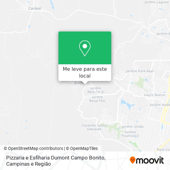 Pizzaria e Esfiharia Dumont Campo Bonito mapa