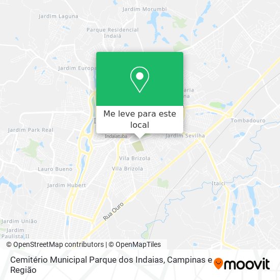 Cemitério Municipal Parque dos Indaias mapa