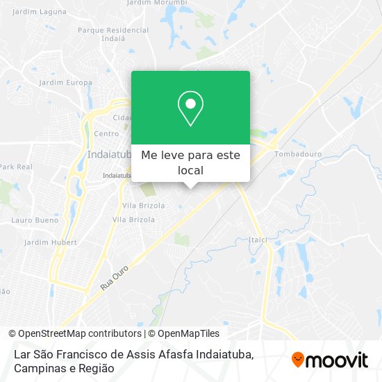 Lar São Francisco de Assis Afasfa Indaiatuba mapa