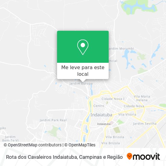 Rota dos Cavaleiros Indaiatuba mapa