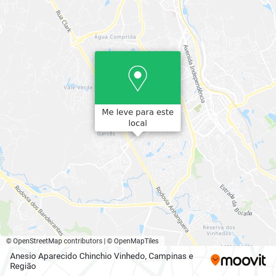 Anesio Aparecido Chinchio Vinhedo mapa