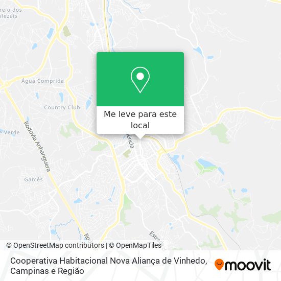 Cooperativa Habitacional Nova Aliança de Vinhedo mapa