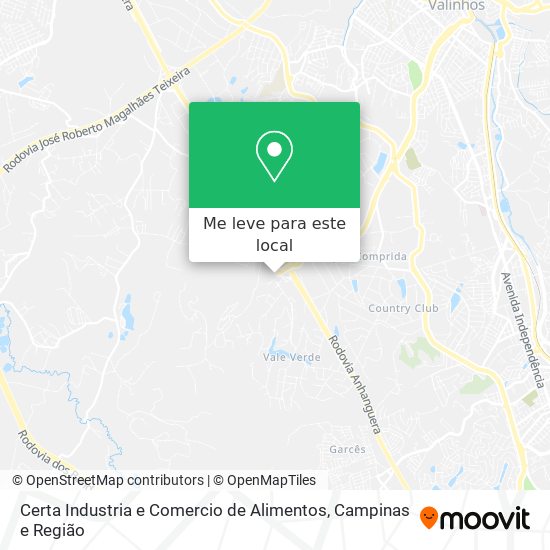 Certa Industria e Comercio de Alimentos mapa