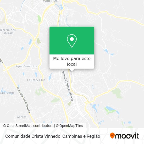 Comunidade Crista Vinhedo mapa
