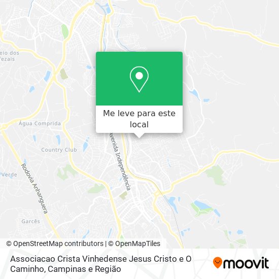 Associacao Crista Vinhedense Jesus Cristo e O Caminho mapa