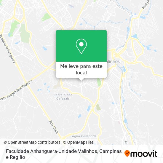 Faculdade Anhanguera-Unidade Valinhos mapa