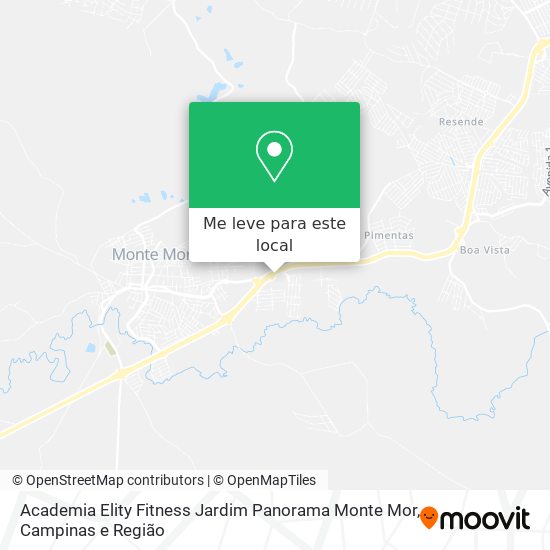 Academia Elity Fitness Jardim Panorama Monte Mor mapa