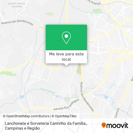 Lanchonete e Sorveteria Cantinho da Família. mapa