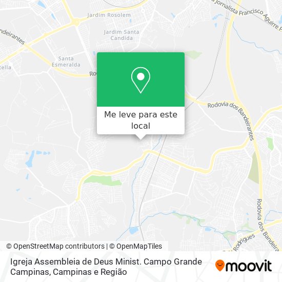 Igreja Assembleia de Deus Minist. Campo Grande Campinas mapa