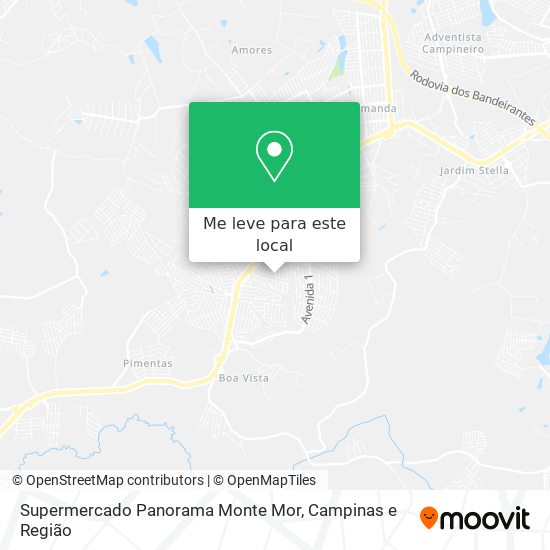 Supermercado Panorama Monte Mor mapa