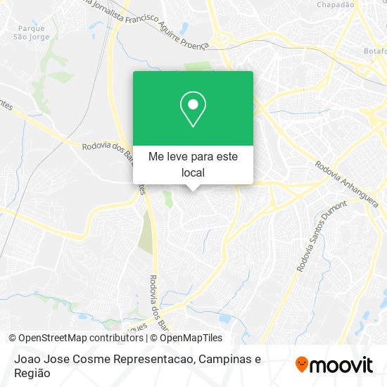 Joao Jose Cosme Representacao mapa