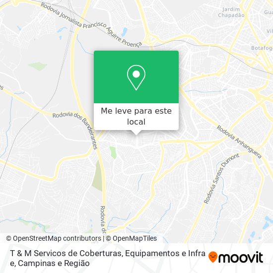 T & M Servicos de Coberturas, Equipamentos e Infra e mapa
