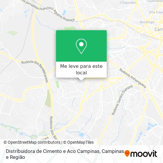 Distribuidora de Cimento e Aco Campinas mapa