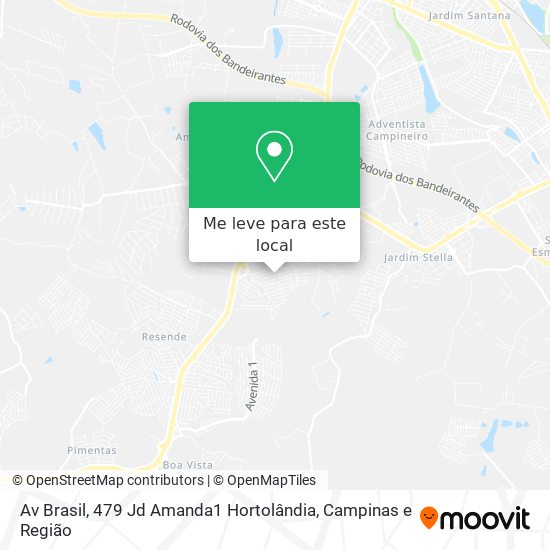 Av Brasil, 479 Jd Amanda1 Hortolândia mapa