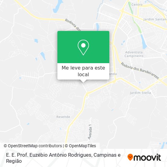 E. E. Prof. Euzébio Antônio Rodrigues mapa