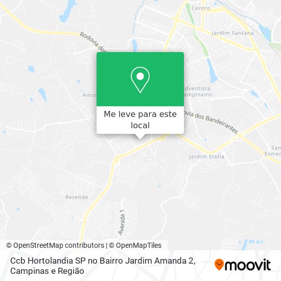 Ccb Hortolandia SP no Bairro Jardim Amanda 2 mapa