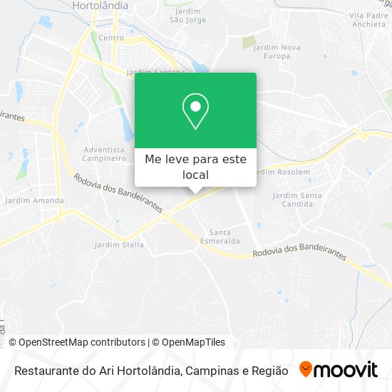 Restaurante do Ari Hortolândia mapa