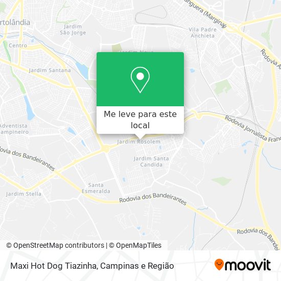 Maxi Hot Dog Tiazinha mapa