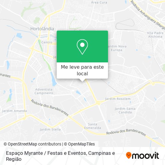Espaço Myrante / Festas e Eventos mapa