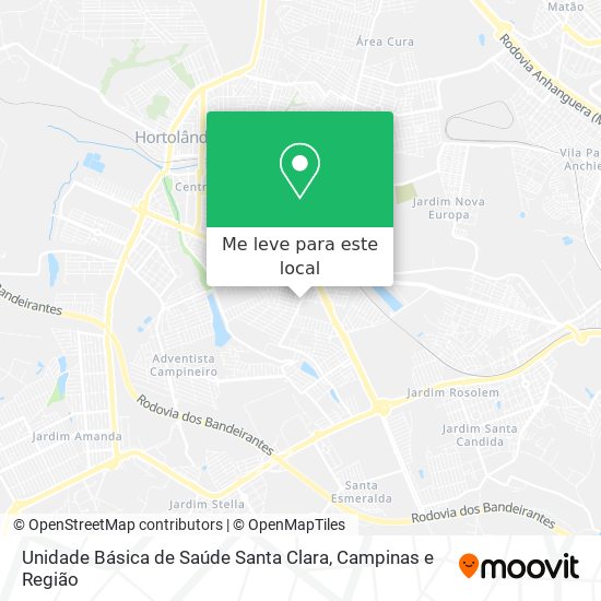 Unidade Básica de Saúde Santa Clara mapa