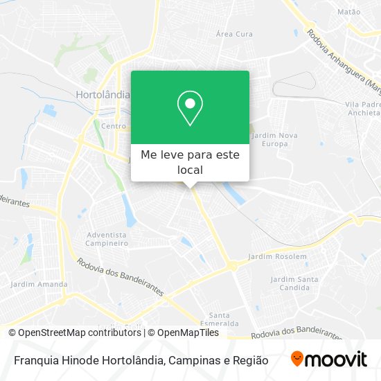 Franquia Hinode Hortolândia mapa