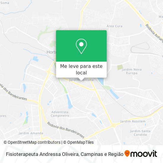 Fisioterapeuta Andressa Oliveira mapa