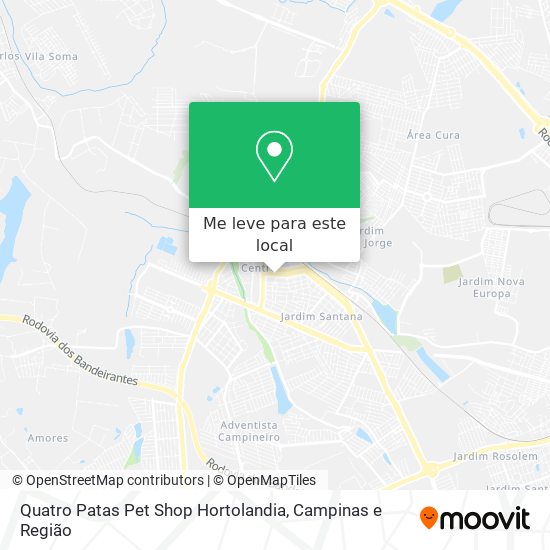 Quatro Patas Pet Shop Hortolandia mapa