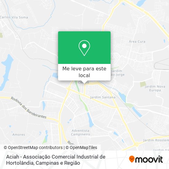 Aciah - Associação Comercial Industrial de Hortolândia mapa