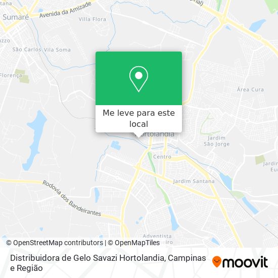 Distribuidora de Gelo Savazi Hortolandia mapa