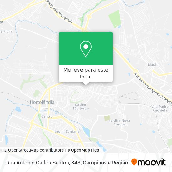 Rua Antônio Carlos Santos, 843 mapa