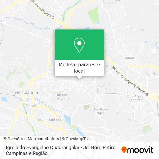 Igreja do Evangelho Quadrangular - Jd. Bom Retiro mapa