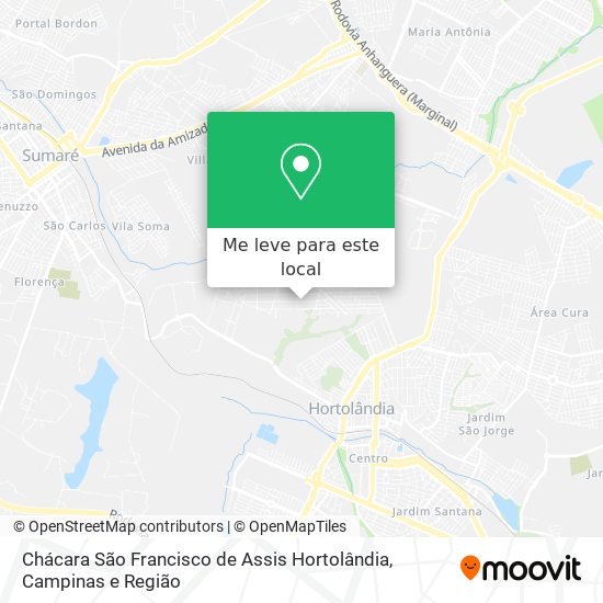 Chácara São Francisco de Assis Hortolândia mapa