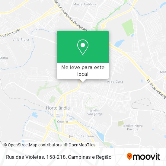 Rua das Violetas, 158-218 mapa