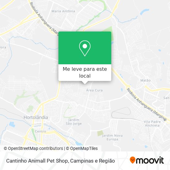Cantinho Animall Pet Shop mapa