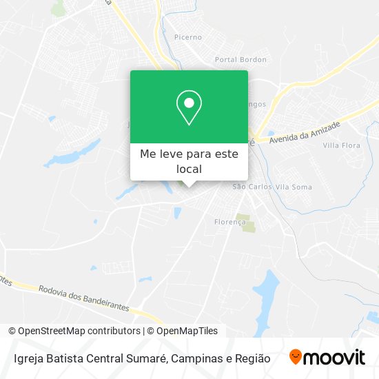Igreja Batista Central Sumaré mapa