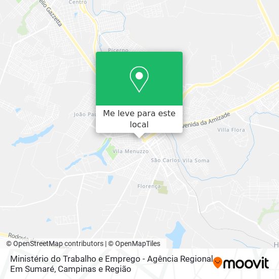 Ministério do Trabalho e Emprego - Agência Regional Em Sumaré mapa