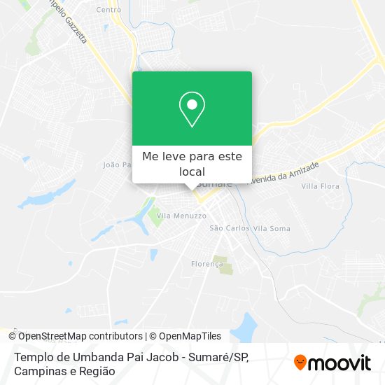 Templo de Umbanda Pai Jacob - Sumaré / SP mapa