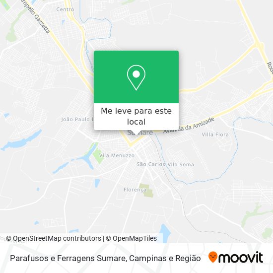 Parafusos e Ferragens Sumare mapa