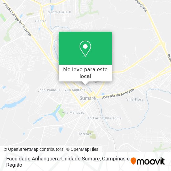 Faculdade Anhanguera-Unidade Sumaré mapa